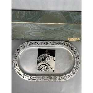Wilton Armetale Reggae  - Large Oval Serving Tray Pewter Alloy Metal Platter 18"